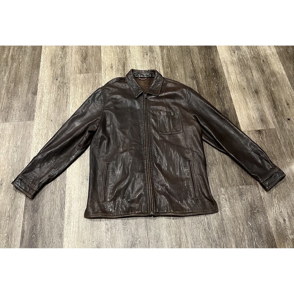 Vintage Robert Comstock Endurance Leather Bomber Jacket Men's Size 44 Brown Soft